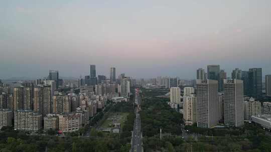 航拍惠州城市地标高楼惠州大景