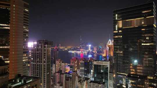 香港东区鲗鱼涌夜景航拍视频素材模板下载