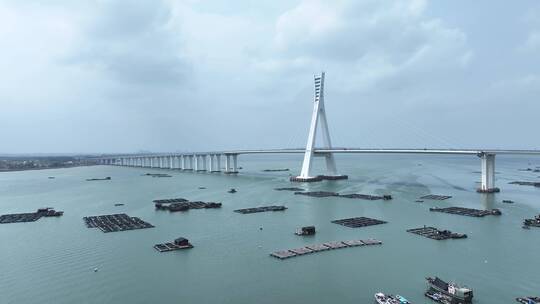 航拍文昌海文大桥视频素材模板下载