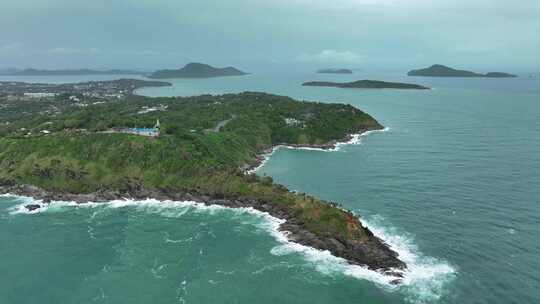 航拍泰国普吉岛本岛及周边海岛自然风光
