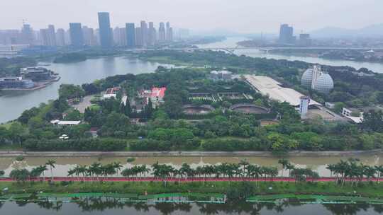 航拍福建漳州碧湖污水处理厂