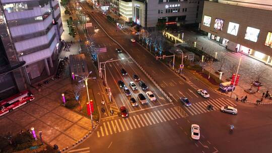 无锡市中心夜景航拍