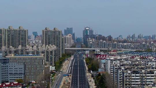 航拍上海城市街区影像