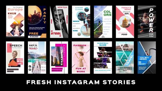 新鲜Instagram故事新产品旅游照片展示AE模板