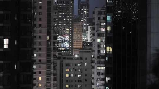 城市夜晚小区夜景万家灯火【商用需购买】