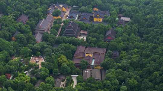 杭州西湖景区灵隐寺云雾航拍合集