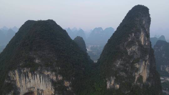 航拍广西桂林山水风光