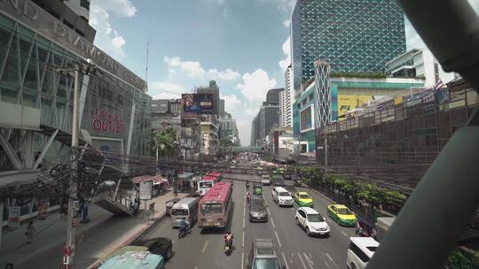 曼谷大街上白天的交通视频素材模板下载