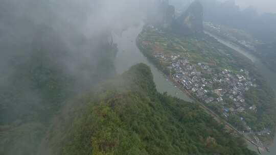 fpv穿越机航拍桂林风光漓江山水风景