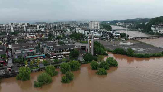 2024年6月下旬黄山市暴雨后洪水来袭