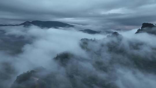 航拍武夷山风景区国家森林公园丹霞地貌风光