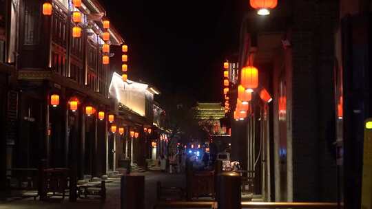 永年城 广府古城 夜景 灯光秀 古城街道