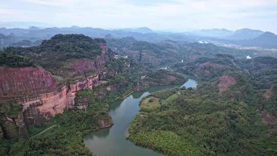 航拍韶关丹霞地貌 丹霞山阳元峰长老峰景区