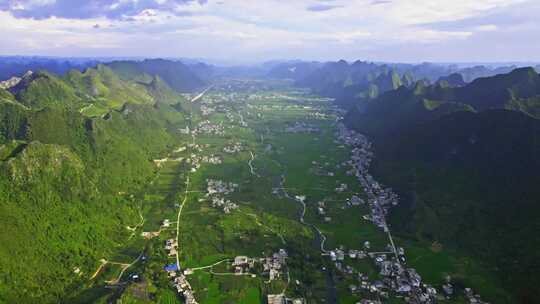 航拍广西山区农村山脉山川山峰群山自然风光