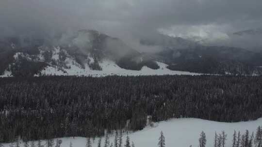 超长航拍雪景合集 总有你需要的禾木的雪景