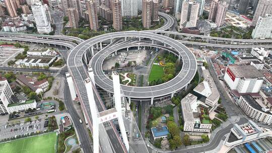 上海南浦大桥无车空城视频素材模板下载