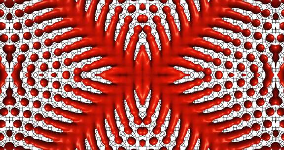  4K时尚动感迷幻创意红色流动波点背景