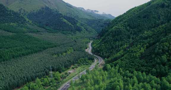 航拍海东市乐都区仓家峡林场