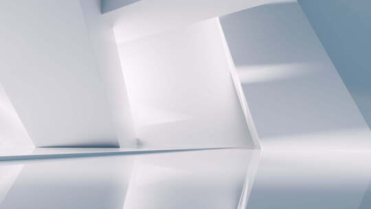 创意白色几何体建筑空间三维渲染视频素材模板下载