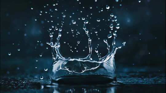 水滴飞溅微距特写素材