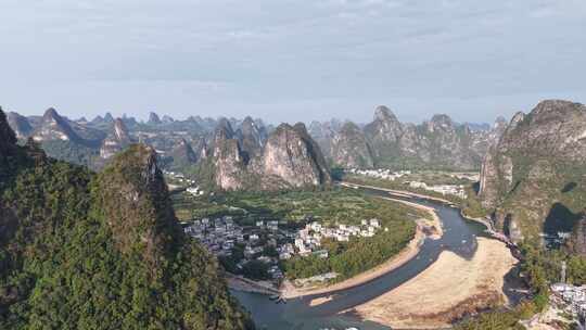 二十元人民币背景桂林山水航拍