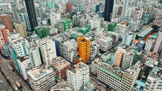 香港城市街道航拍4k