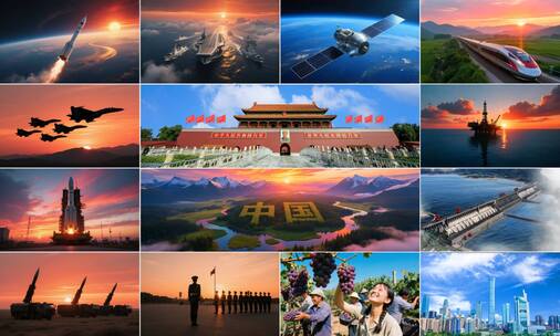 宽屏《花开新时代》配乐 根据音乐制作高清在线视频素材下载