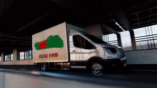 孟加拉国新鲜食品运输视频素材模板下载