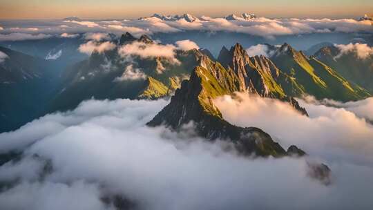 高山云海全景俯瞰