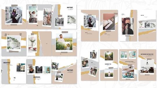 Instagram纸质包装分屏促销简约时尚清新动感AE模板