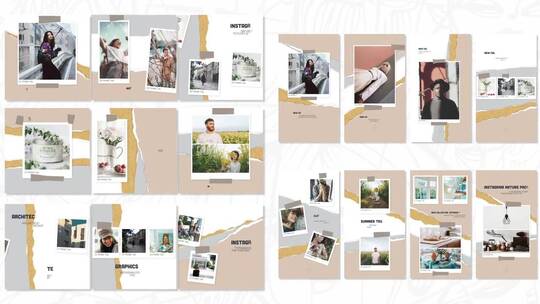 Instagram纸质包装分屏促销简约时尚清新动感AE模板AE视频素材教程下载