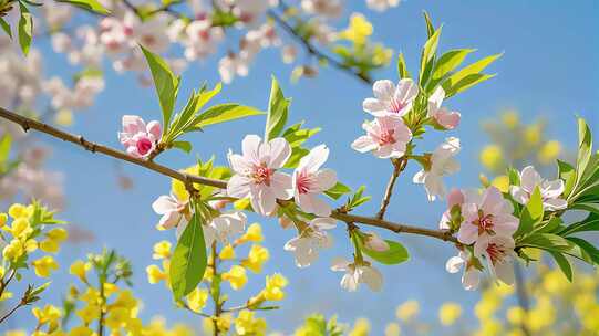 鲜花合集》花开延时春暖花开阳光花海