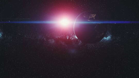 地球运动月球轨道恒星星系太阳光束辉光