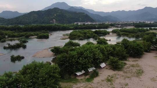 楠溪江/自然岛/风景/水面/露营