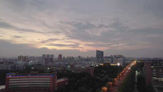 夜晚杭州下沙夜景