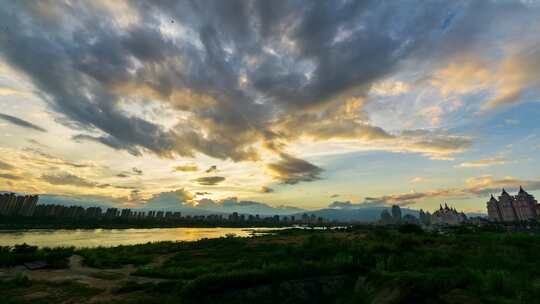 西双版纳景洪市夕阳延时4K