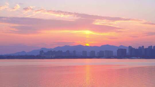 杭州之江日落黄昏风景