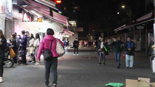 香港屯门街景夜景视频素材模板下载