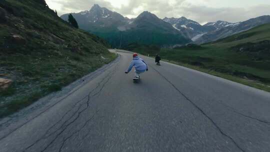 长板速降运动FPV航拍