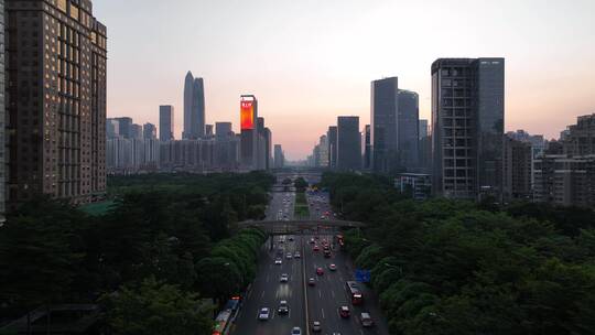 深圳傍晚夕阳视频素材模板下载