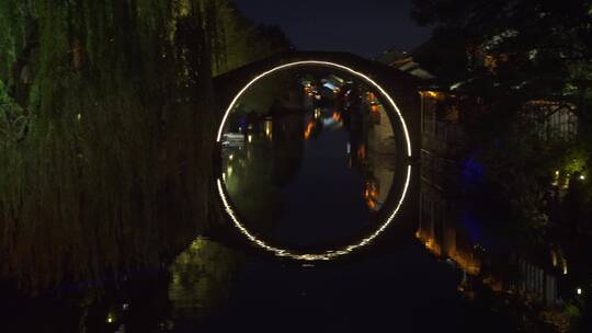 浙江湖州南浔古镇百间楼江南水乡夜景