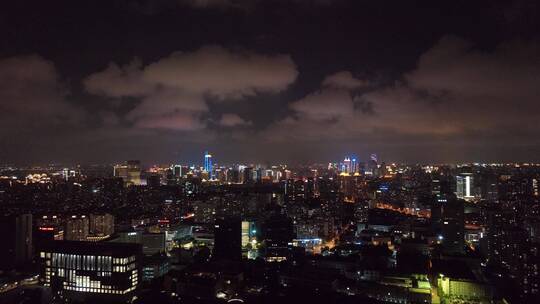 徐汇区夜景航拍空镜