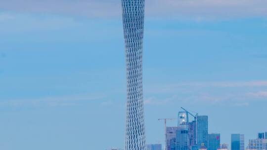 广州塔特写与天空多云风光延时摄影