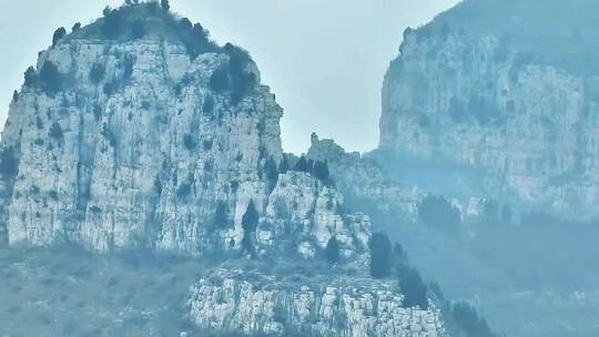 山水如画，风景，蓝色治愈系，雪景仙境森林