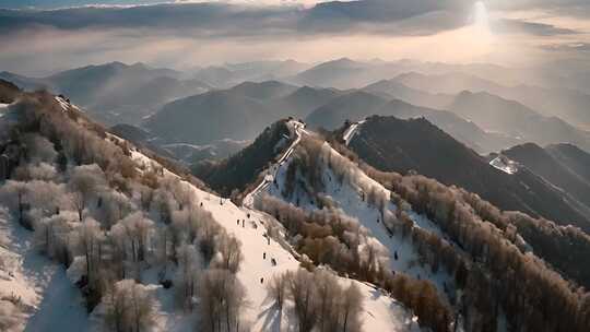 中国大好河山日出云海风景视频