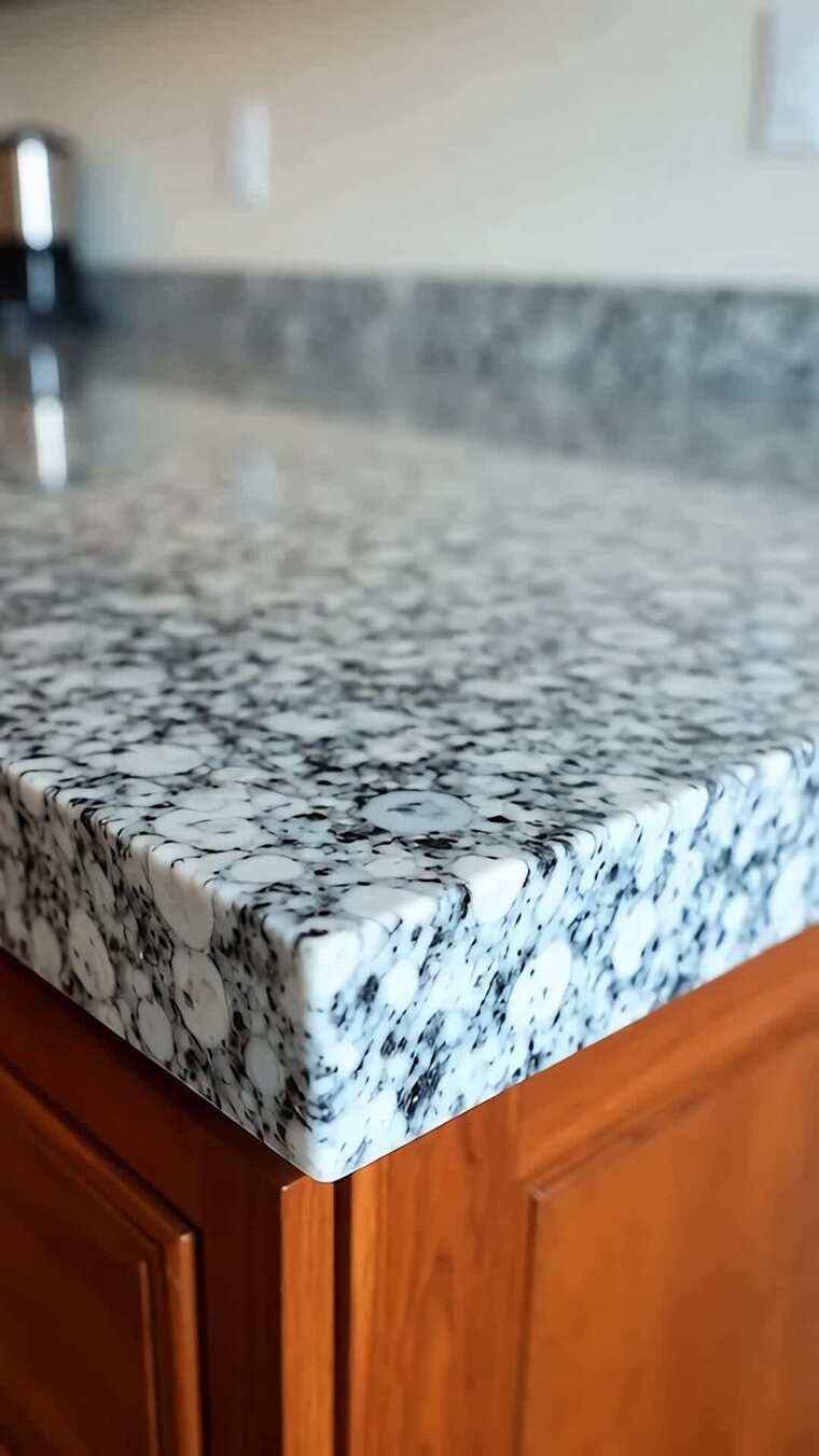 大理石厨房台面特写