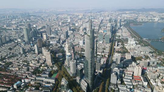 江苏南京紫峰大厦地标建筑多镜头4K航拍