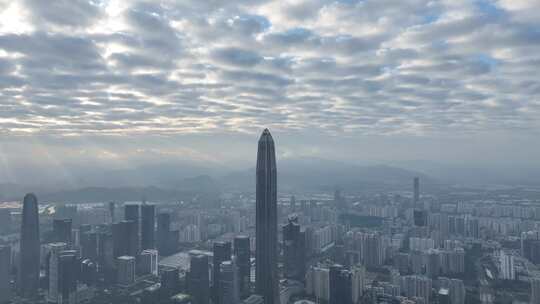 深圳福田CBD航拍空镜