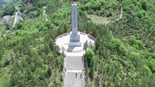 陕西安康牛蹄岭英雄纪念碑航拍视频