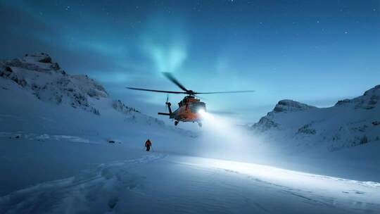 直升机雪山救援紧急救援视频
